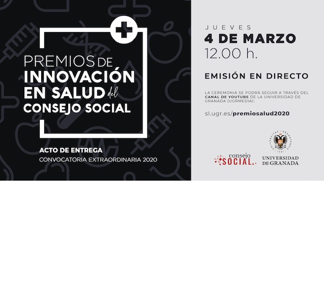 Cartel anunciador acto entrega premios innovación en Salud del Consejo Social